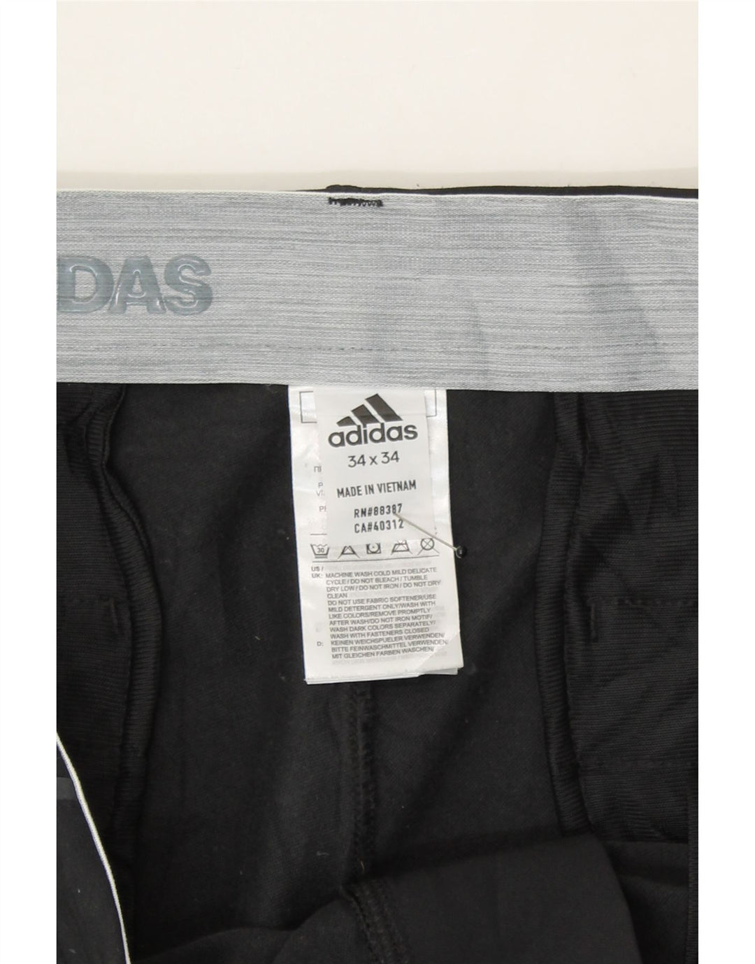 ADIDAS Mens Straight Casual Trousers W34 L34 Navy Blue Polyester Vintage Adidas and Second-Hand Adidas from Messina Hembry 