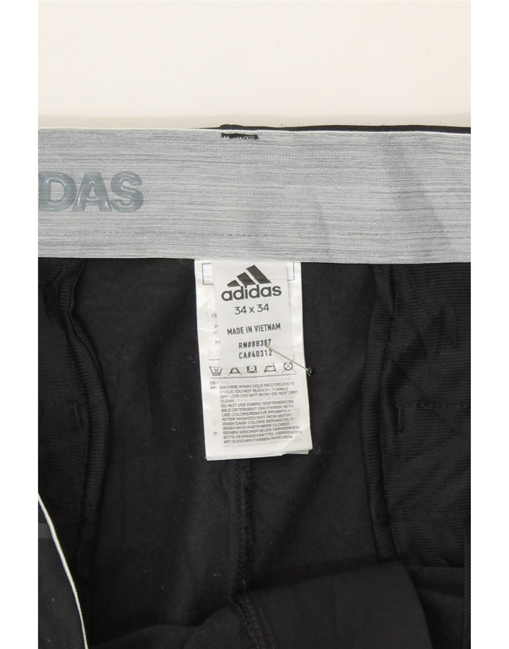ADIDAS Mens Straight Casual Trousers W34 L34 Navy Blue Polyester Vintage Adidas and Second-Hand Adidas from Messina Hembry 