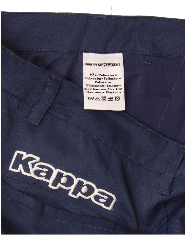 Kappa Damen Graphic Straight Chino Hose W34 L29 Marineblau Polyester