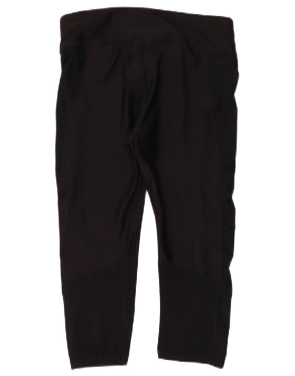 Under Armour Damen Heat Gear Capri Leggings UK 12 Medium Schwarz Polyester