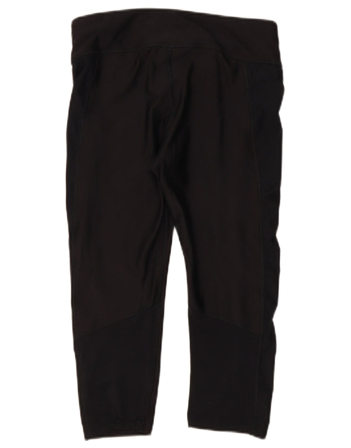 Under Armour Damen Heat Gear Capri Leggings UK 12 Medium Schwarz Polyester