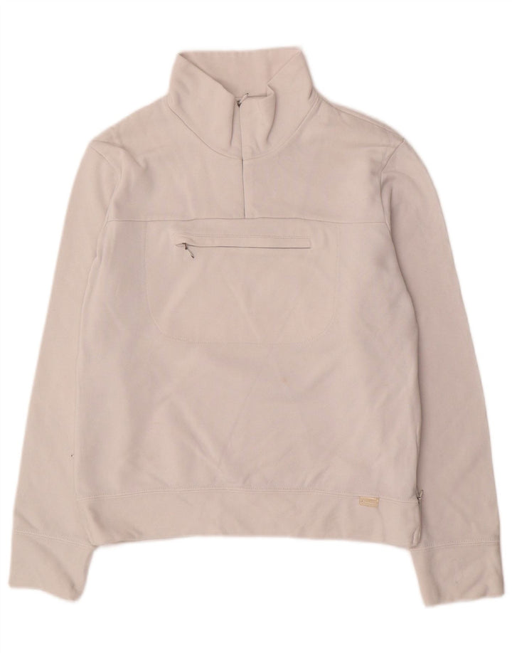 Champion Damen-Sweatshirt mit Reißverschluss am Hals, Gr. 10, Größe S, Weiß