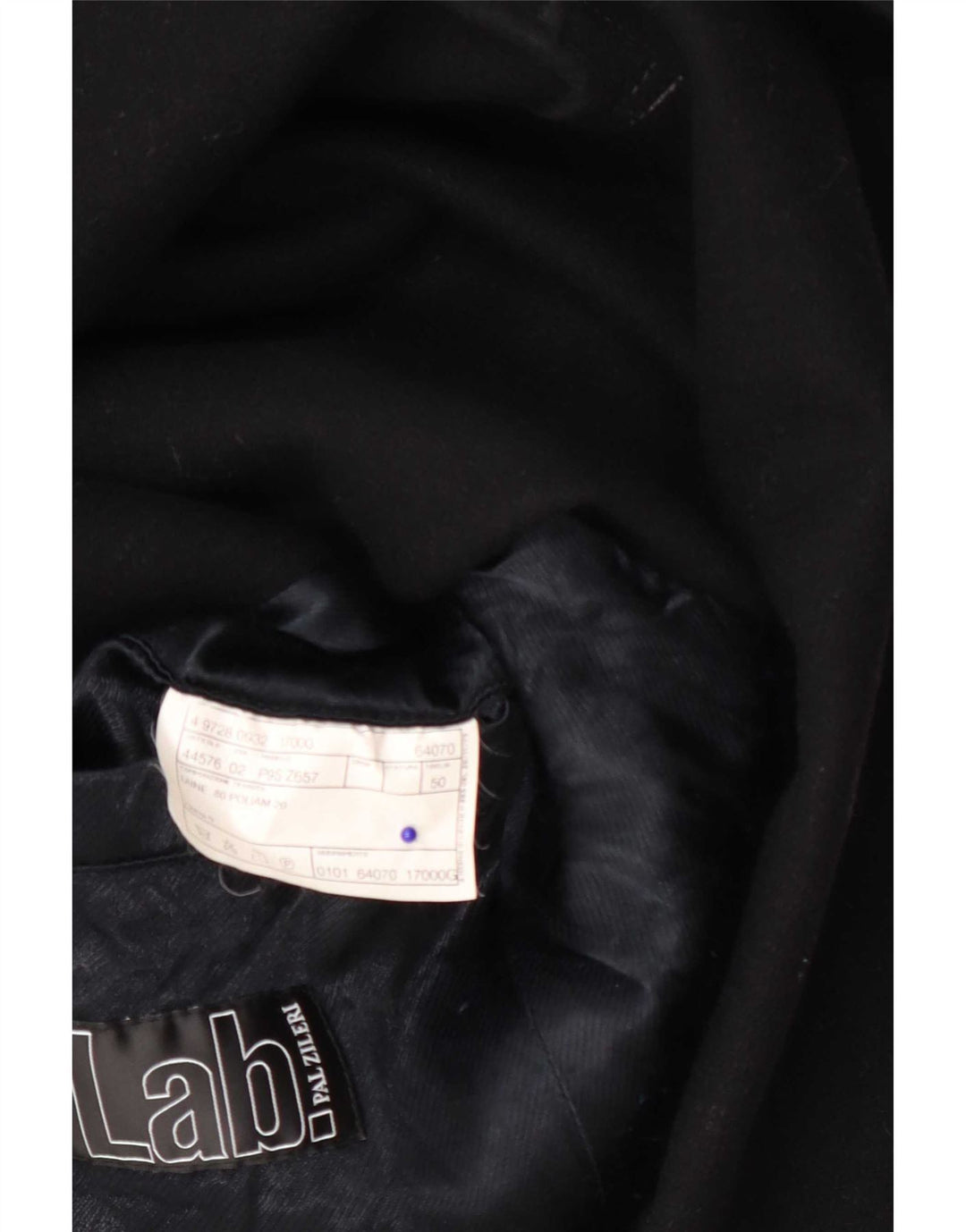 Pal Zileri Herrenmantel IT 50 Große schwarze Wolle