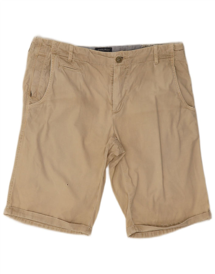 Woolrich Herren Chino-Shorts W34 Large Beige Baumwolle