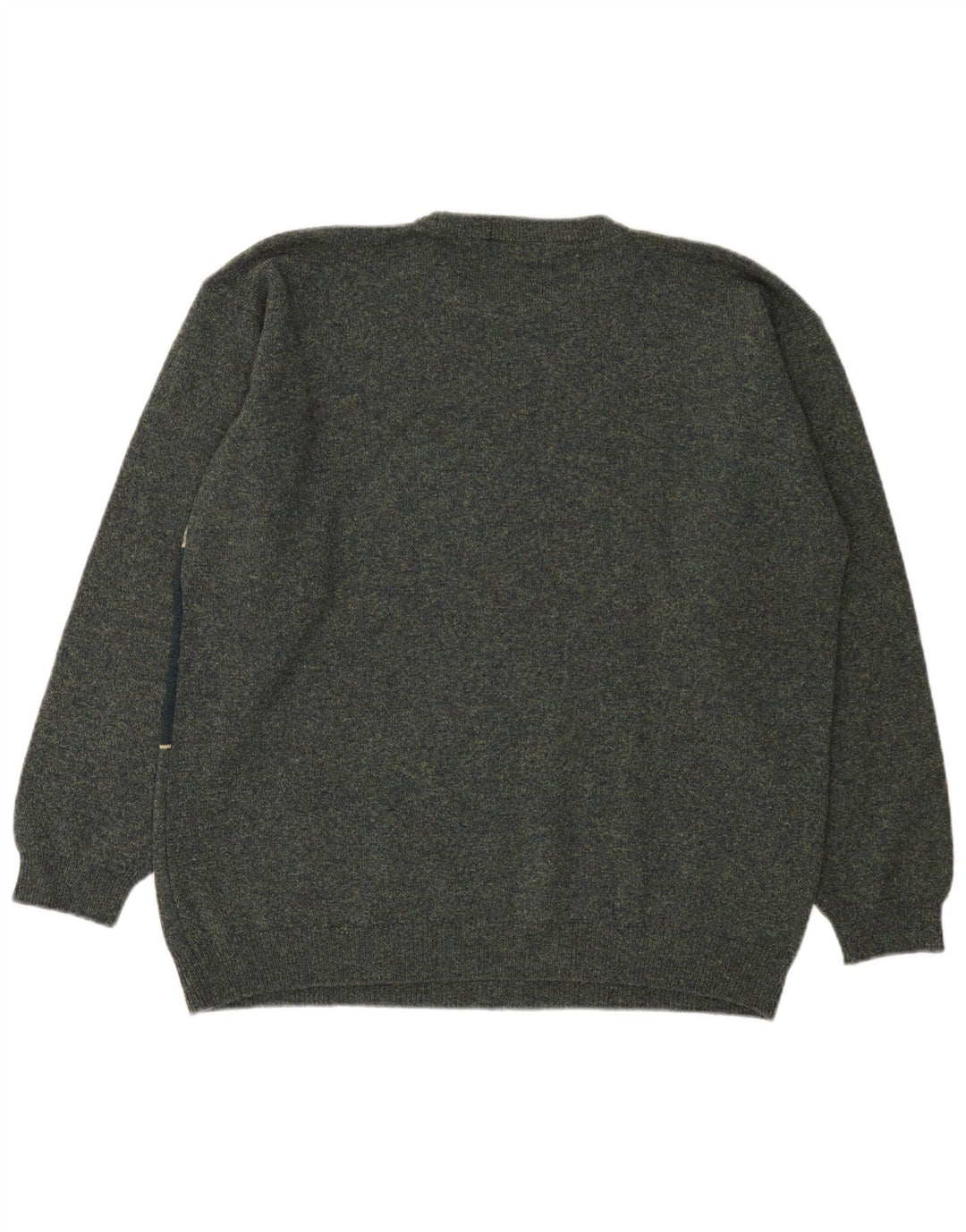 Marks & Spencer Herren-Pullover mit Rundhalsausschnitt, Größe L, Grün, Farbblock