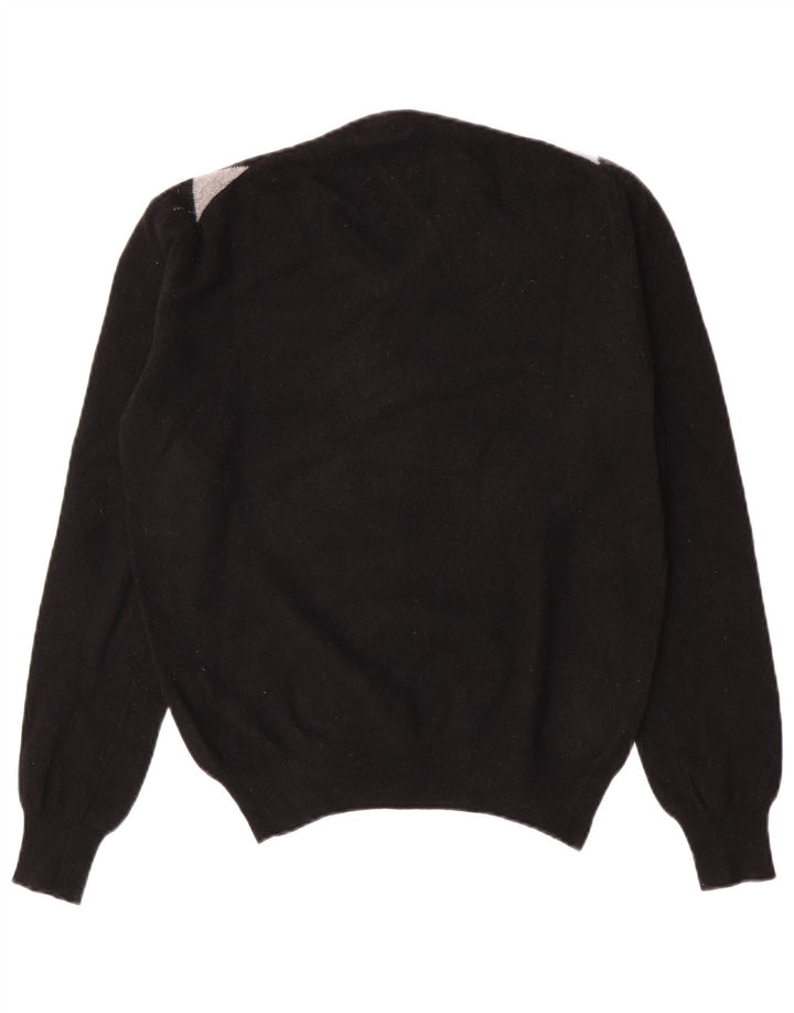 Kappa Herren-Pullover mit V-Ausschnitt, Mittelschwarz, Argyle/Diamant