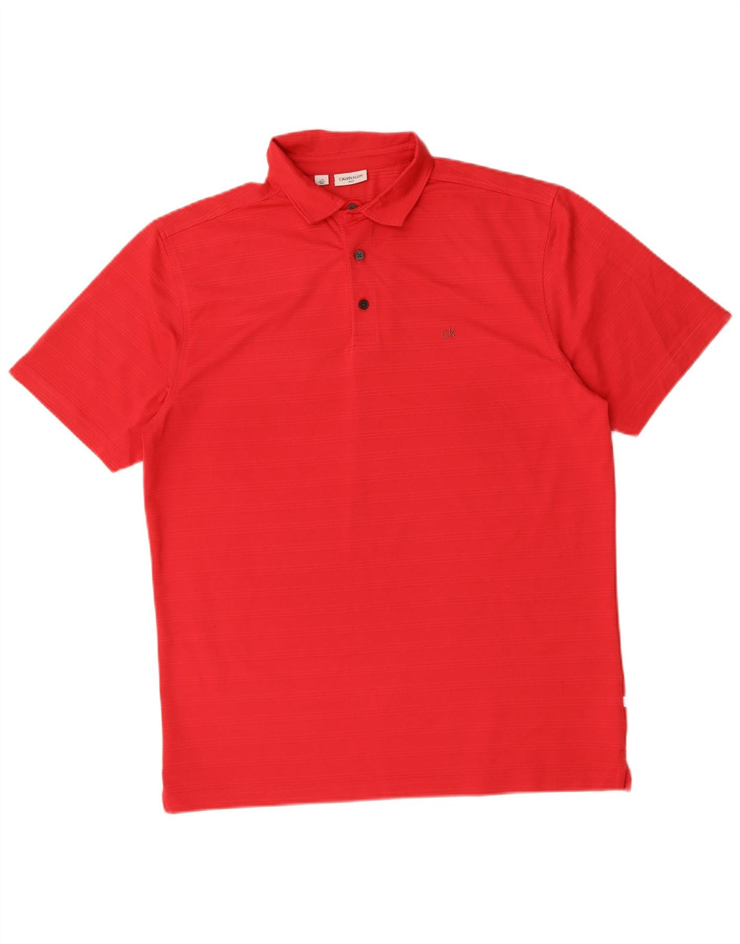 Calvin Klein Herren-Poloshirt, großes rotes Polyester
