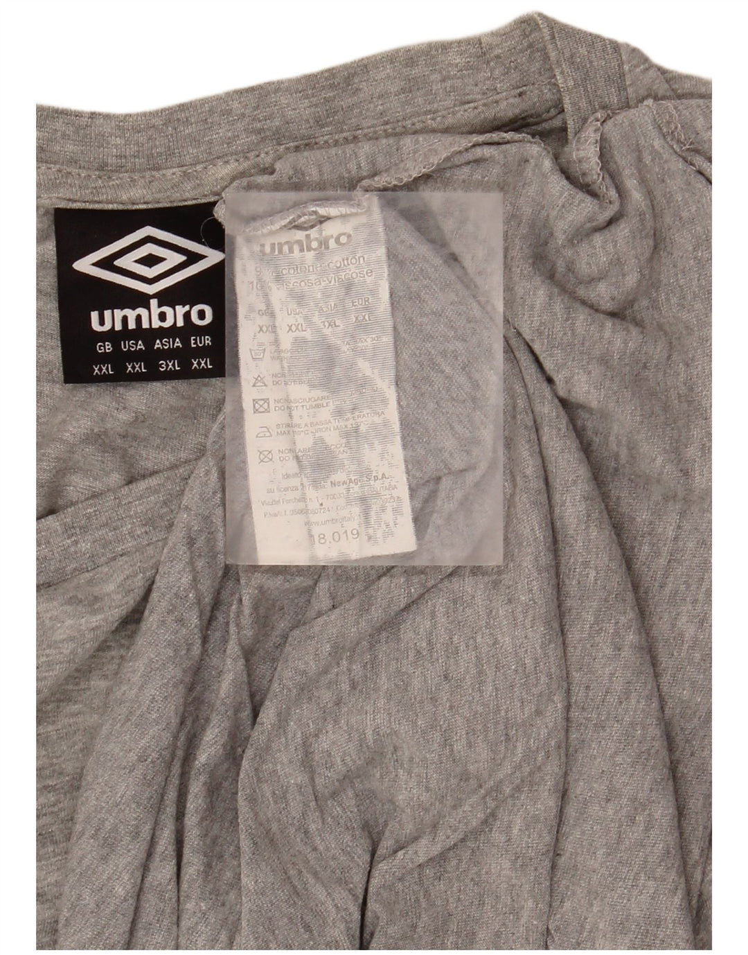 UMBRO Herren T-Shirt Top 2XL Grau Baumwolle