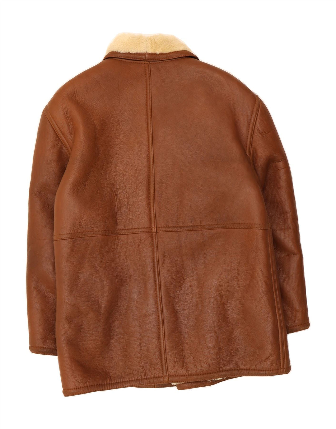 VINTAGE Herren Shearling Jacke IT 52 XL Braunes Shearling