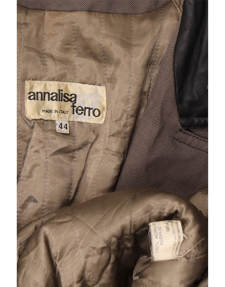 ANNALISA FERRO Damen Mantel IT 44 Mittelgraues Acryl