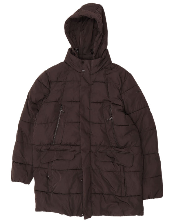 Geox Herren Respira Hooded Wattierte Jacke UK 48 4XL Schwarz