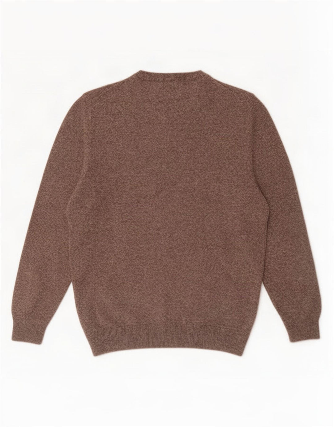 Magee Herren-Pullover mit Rundhalsausschnitt, mittelbraun gefleckter Kaschmir