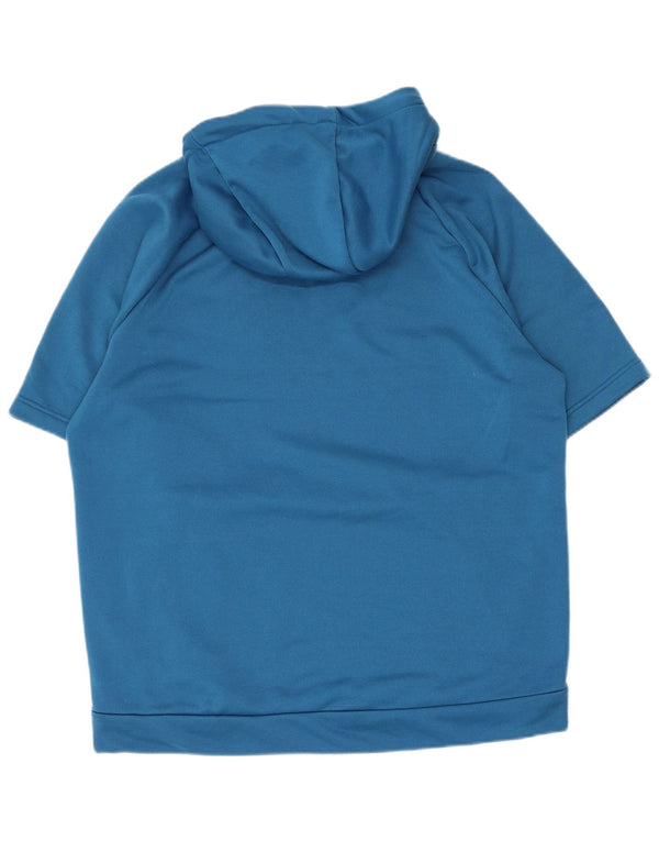 Nike Herren Dri Fit Kurzarm-Kapuzenpullover, groß, blau, Polyester