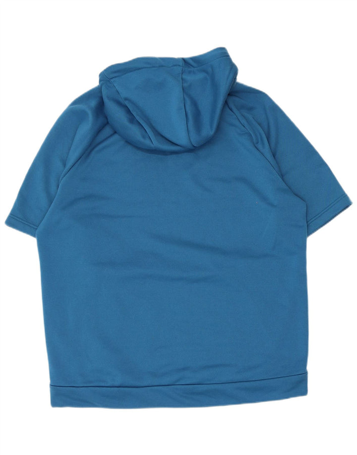 Nike Herren Dri Fit Kurzarm-Kapuzenpullover, groß, blau, Polyester
