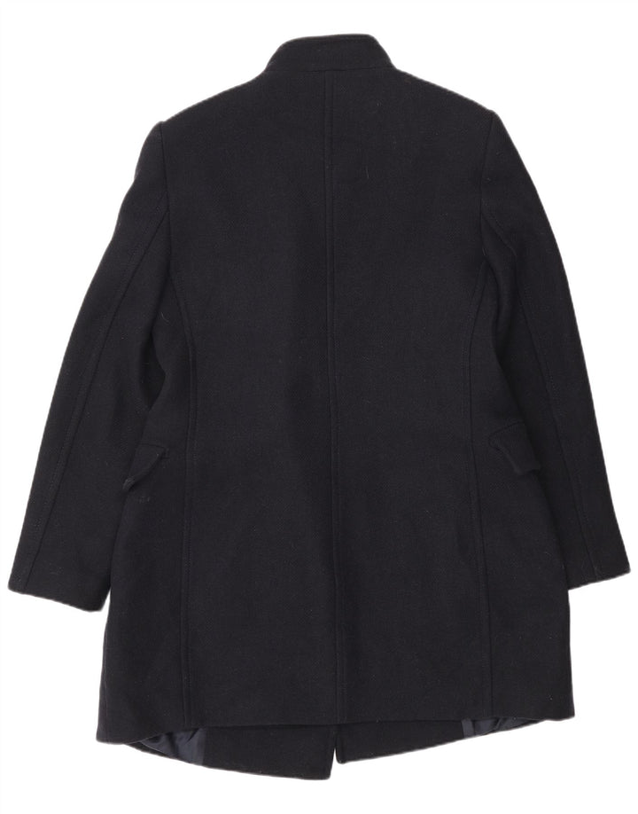 Zweireihiger Damenmantel von Zara, UK 16, Größe L, marineblaue Wolle