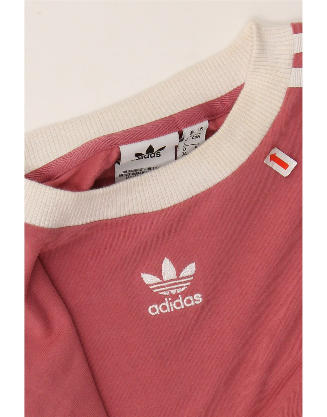 ADIDAS Damen Top Langarm UK 8 Small Rosa Baumwolle