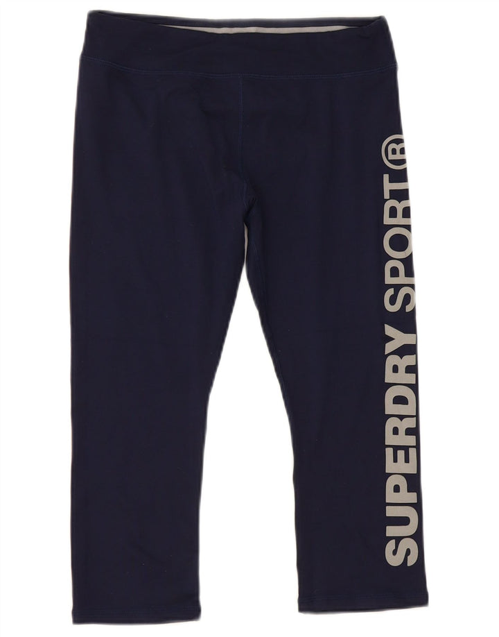 Superdry Damen Capri-Leggings mit Grafik, UK 6, XS, Marineblau, Polyester