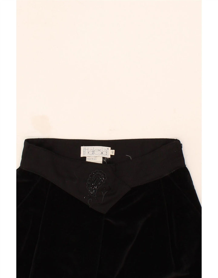 VINTAGE Womens Midi Skirt IT 40 Small W26 Black Cotton Vintage Vintage and Second-Hand Vintage from Messina Hembry 