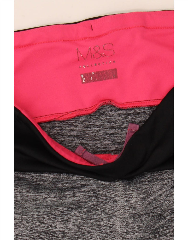 MARKS & SPENCER Capri-Leggings für Damen, UK 10, Größe S, Grau, Farbblock