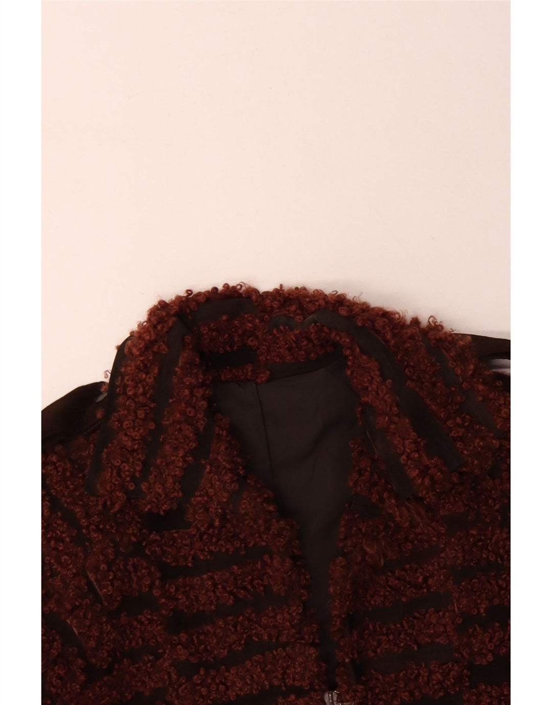 VINTAGE Damen Bomberjacke UK 16 Large Braun gestreift