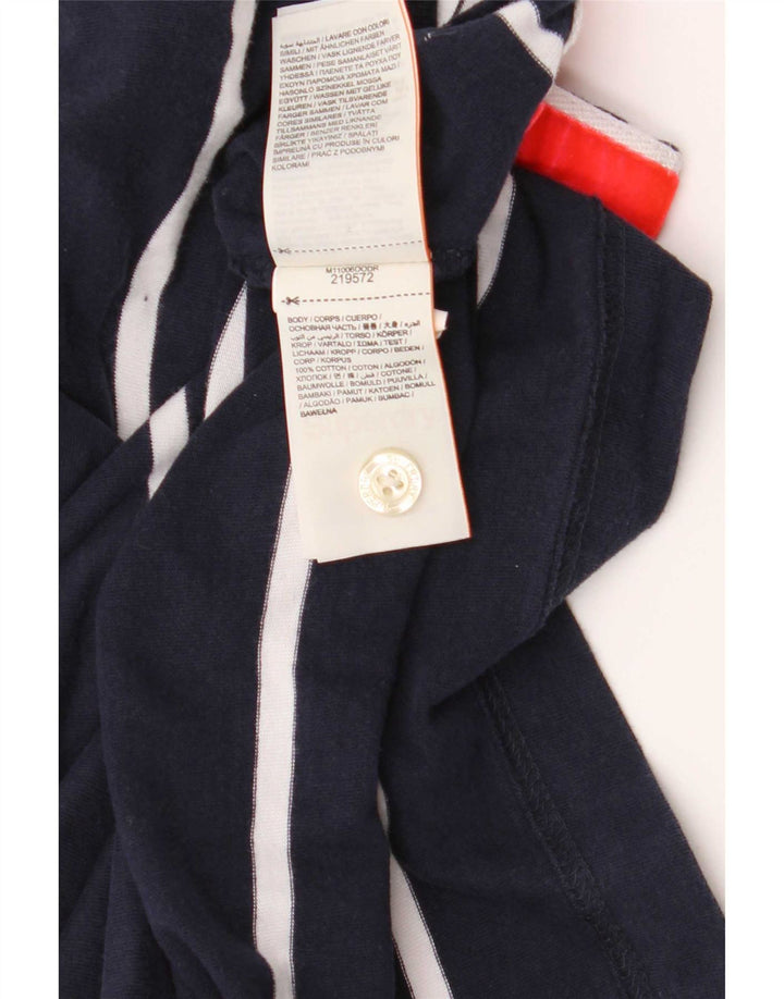 Superdry Herren-Poloshirt aus mittelblauer, gestreifter Baumwolle