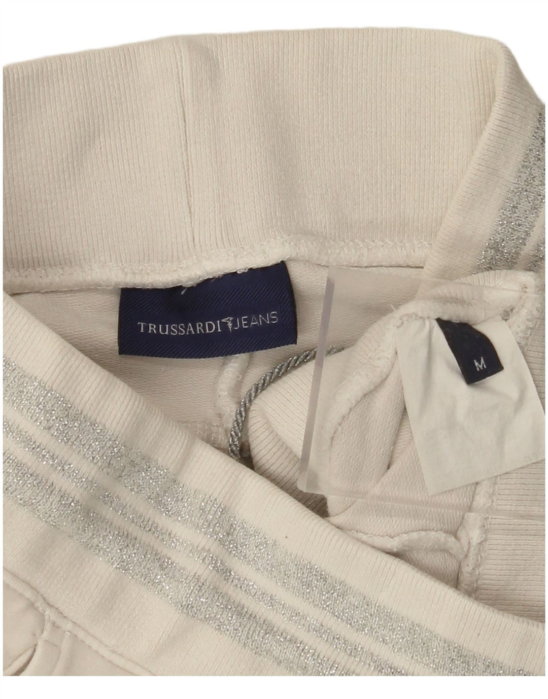 TRUSSARDI Damen-Trainingshose, UK-Größe 44, mittelgrau, aus Baumwolle