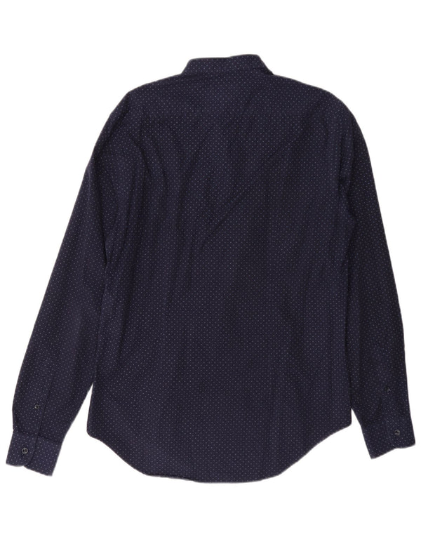Zara Herren-Slim-Fit-Hemd aus Baumwolle in mittlerer Marineblau-Optik