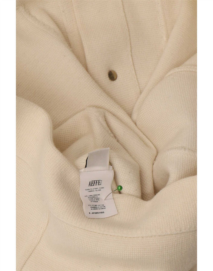 Moschino Damen-Cardigan-Pullover UK 8 Small Off White Wool