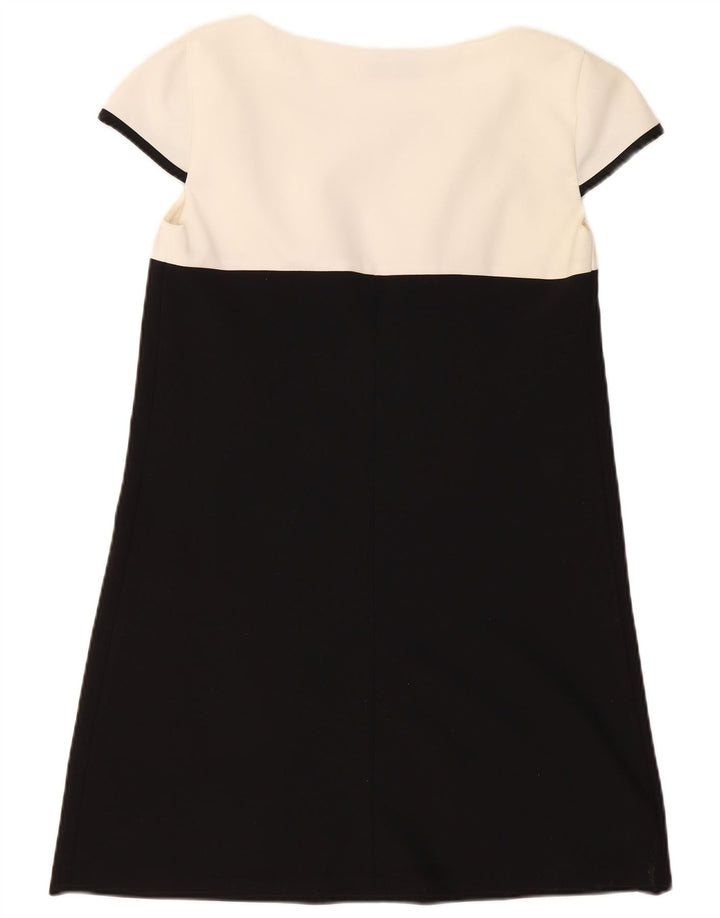Vintage Damen A-Linien-Kleid IT 46 Large Black Colourblock