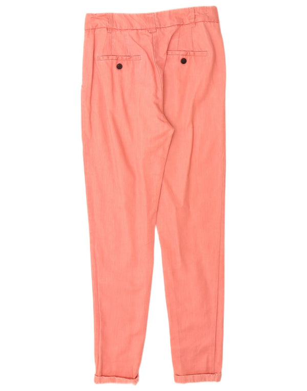 Zara Damen Pegged Chino Hose XS W24 L29 Rosa Lyocell