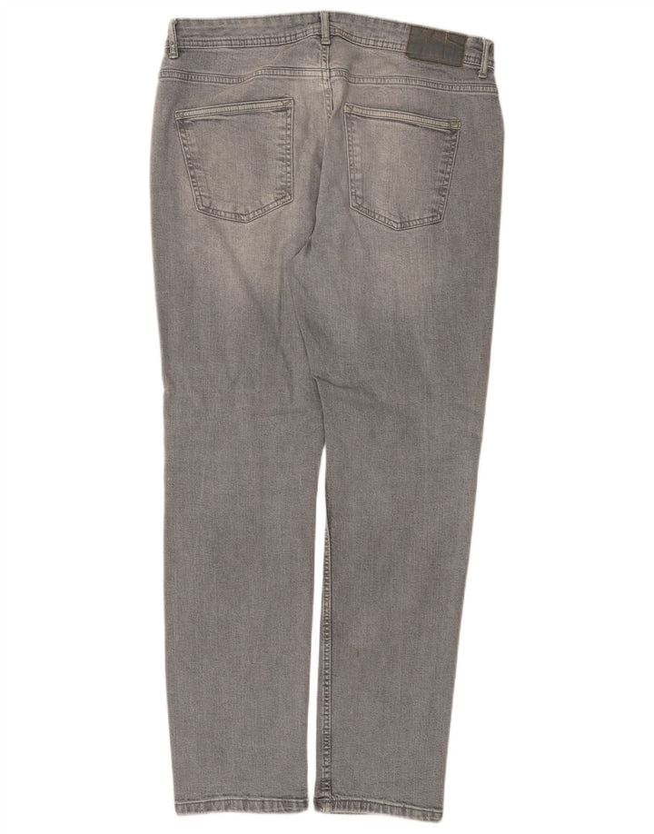 Denim & Co Herren Slim Jeans W34 L30 Graue Baumwolle