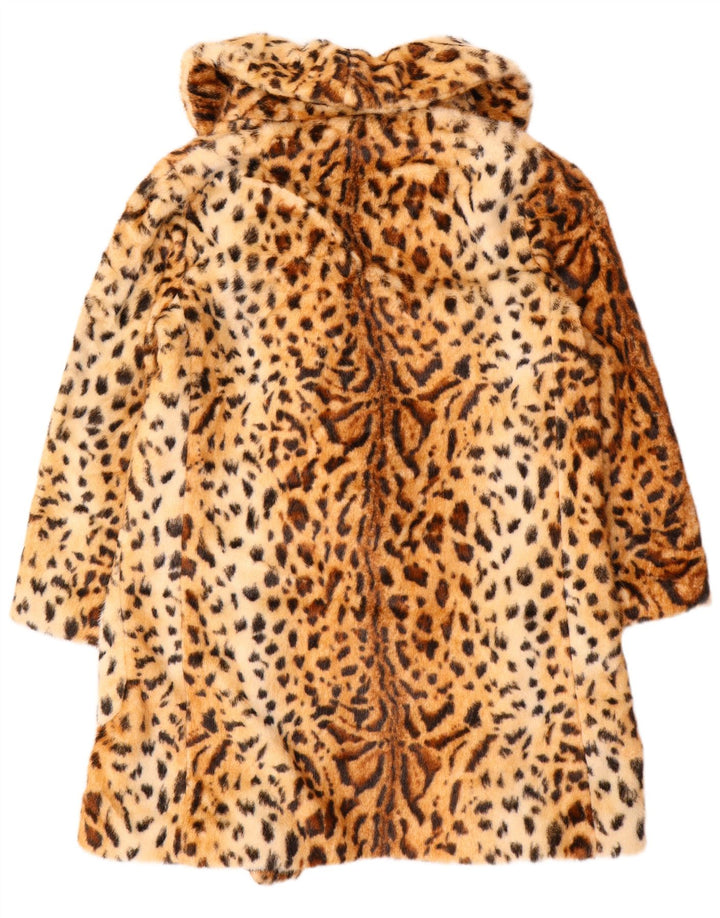 Topshop Zweireihiger Damenmantel UK 12 Mittelbraun mit Tiermuster