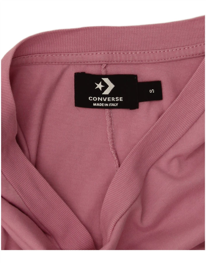 Converse Damen Übergroßes T-Shirt Top UK 10 Small Rosa Baumwolle