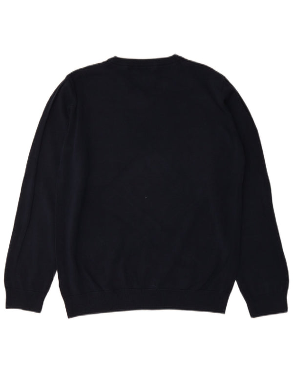 Marks & Spencer Jungen-Pullover mit V-Ausschnitt, 15–16 Jahre, marineblaue Baumwolle