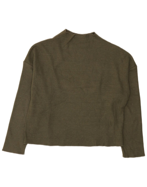 Zara Damen-Pullover mit Rollkragen, übergroß, Gr. 10, Small Khaki