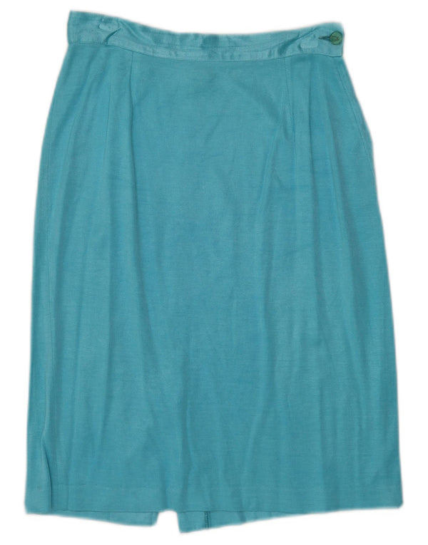 Vintage Damen Bleistiftrock IT 42 Medium W26 Blaue Baumwolle
