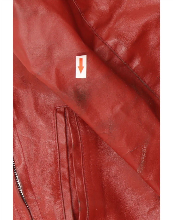 Vintage Damen Lederjacke UK 14 Mittelrot