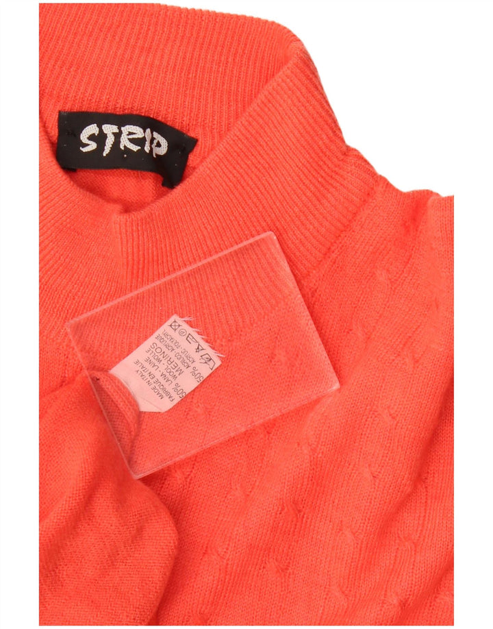 Vintage Damen Rollkragenpullover Pullover UK 16 Große orange Wolle