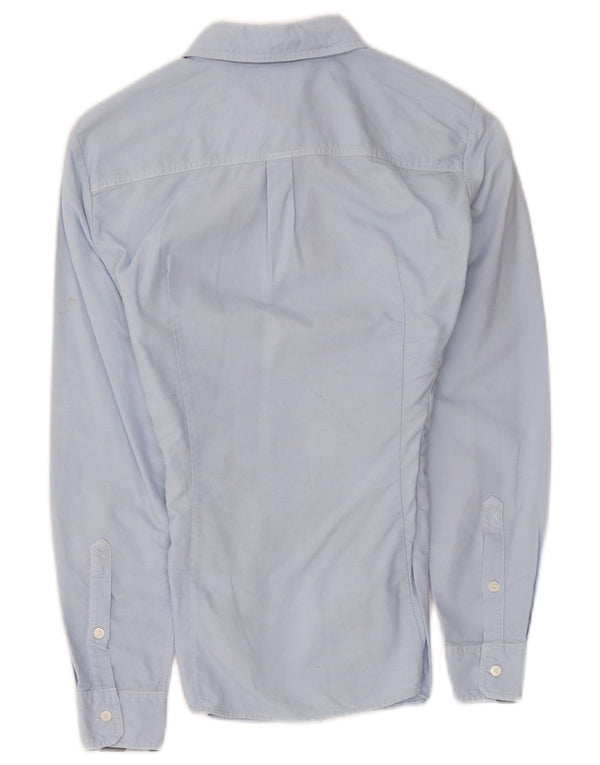 Burberry Damen BRIT Hemd UK 4 XS Blaue Baumwolle