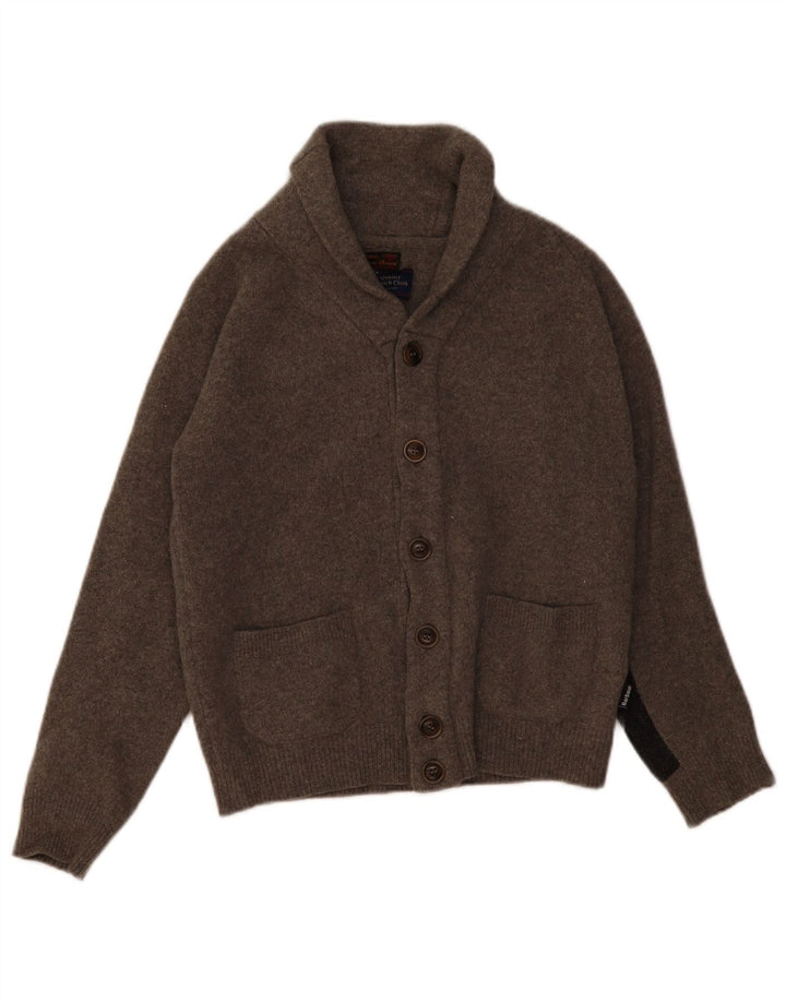 BARBOUR Jungen-Cardigan-Pullover, 11–12 Jahre, große graue Colourblock-Wolle