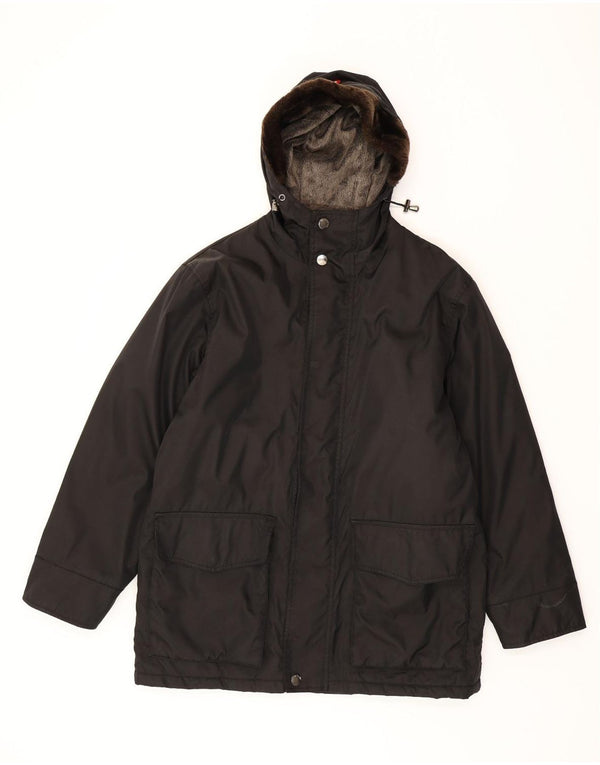 Cape Horn Mens Hooded Windbreaker Jacket UK 40 Large Black Polyester