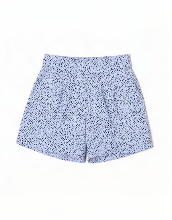 Marks & Spencer Damen Shorts mit hoher Taille UK 12 Medium W30 Blauer Tierdruck