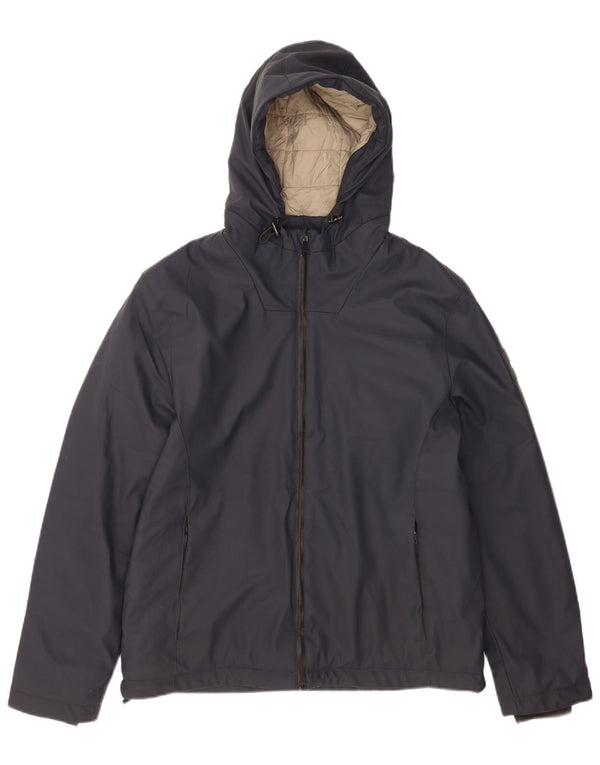 Liu Jo Herren-Windbreakerjacke mit Kapuze, UK 40, Größe L, Marineblau, Polyester