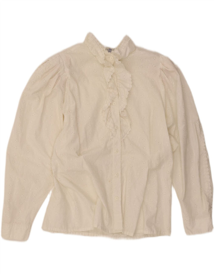 Yessica Damen-Hemd mit Rüschen vorne, EU 46, XL, weißes Polyester