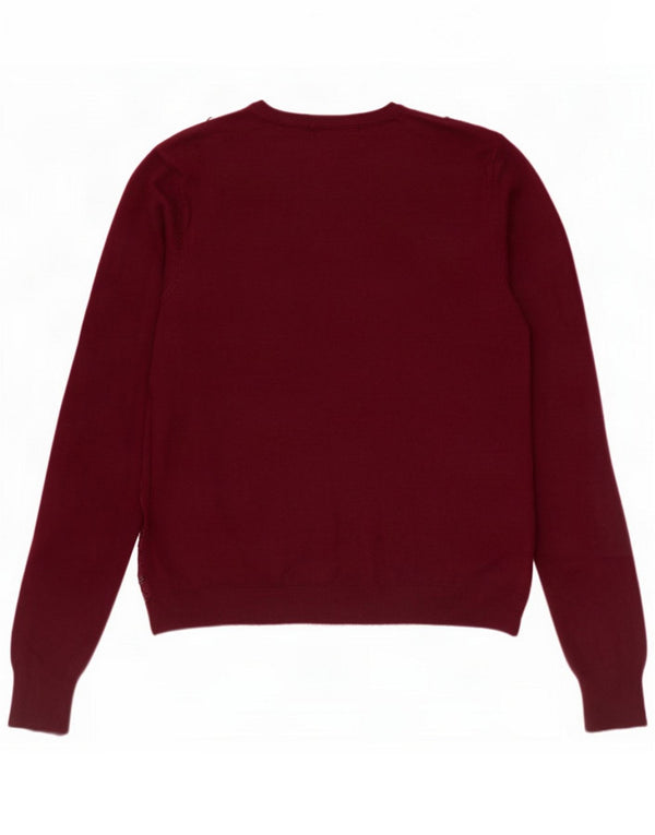 Marks & Spencer Damen-Cardigan-Pullover UK 14 Large Burgundy Viscose