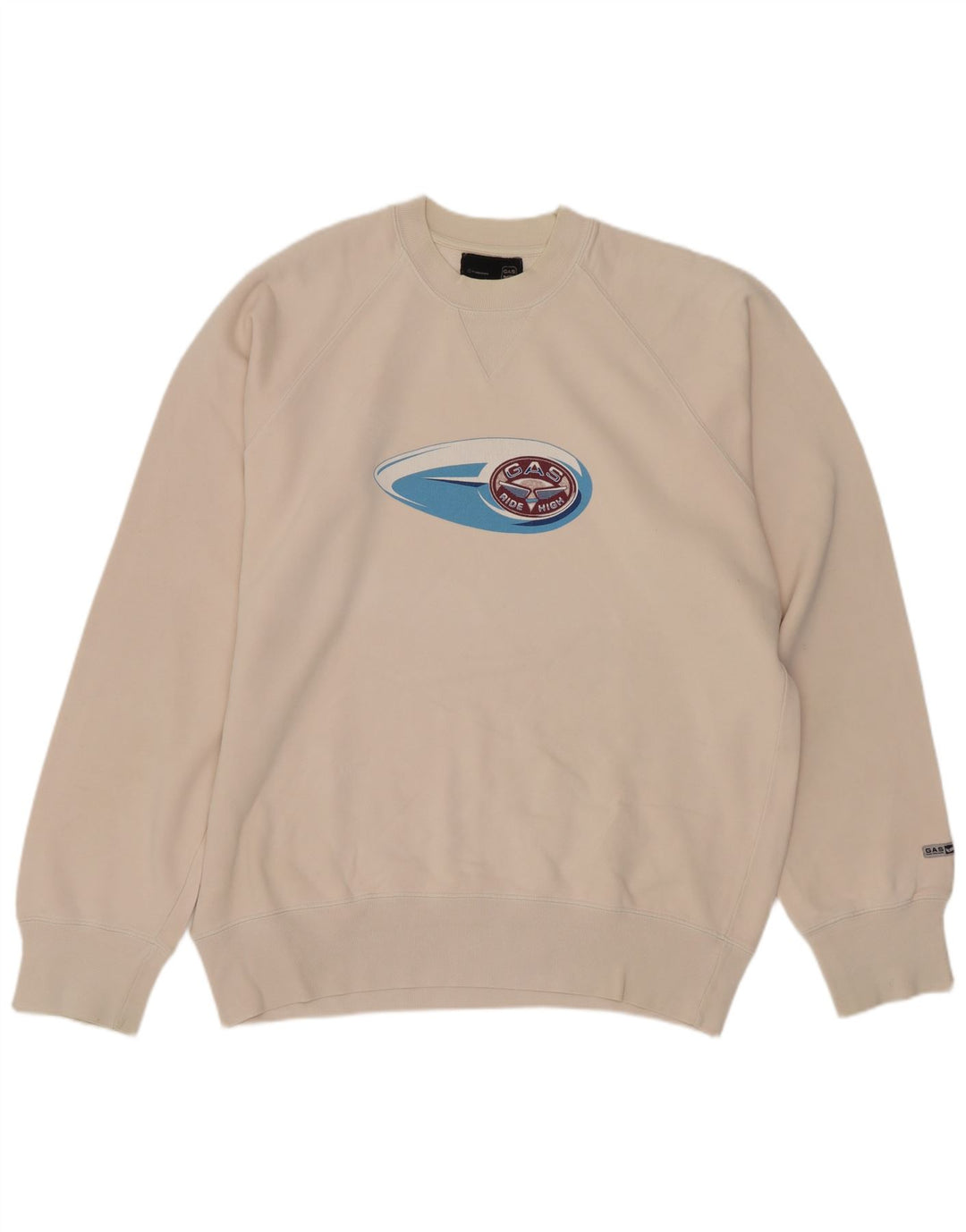 Gas Herren-Sweatshirt mit Grafik, Medium, cremefarbene Baumwolle
