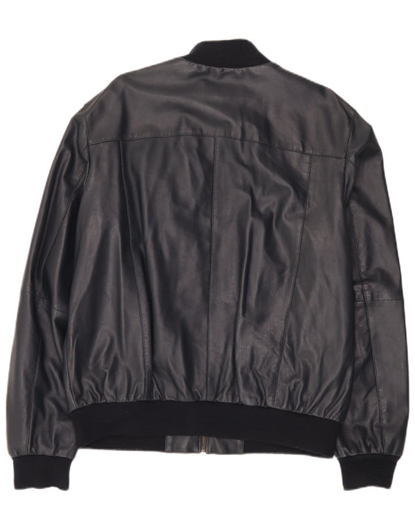 Conbipel Herren Bomber Lederjacke IT 56 2XL Marineblau