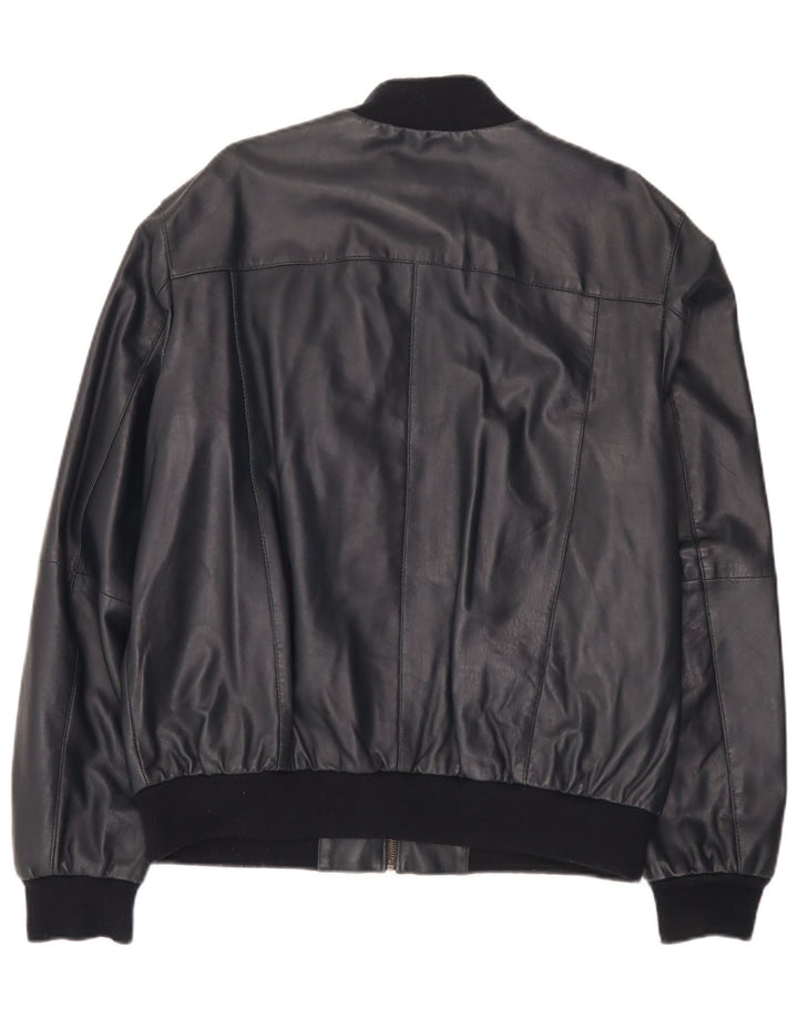 Conbipel Herren Bomber Lederjacke IT 56 2XL Marineblau