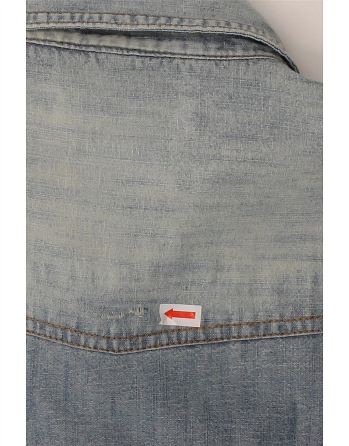 JACK & JONES Mens Denim Shirt Medium Blue Cotton Vintage Jack & Jones and Second-Hand Jack & Jones from Messina Hembry 