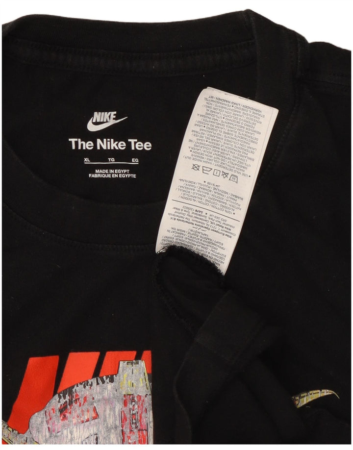 Nike Herren-T-Shirt mit Grafik, XL, schwarze Baumwolle